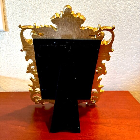 Antique/Vintage Gold Necklace and Earring Holder w/ Velvet Backing - Picture 2 of 5